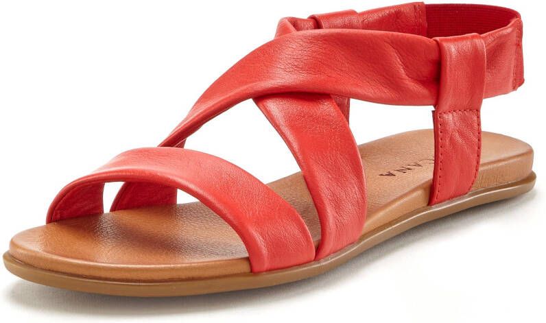 Lascana Sandalen Zomerschoen van leer met verfijnde bandjes sandaal zomerschoen