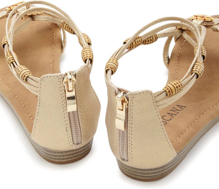 Lascana Sandalen Zomerschoen Sandalette zomerschoen met verfijnde banden en steentjes VEGAN