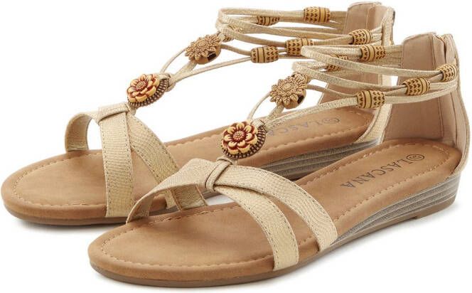 Lascana Sandalen Zomerschoen Sandalette zomerschoen met verfijnde banden en steentjes VEGAN
