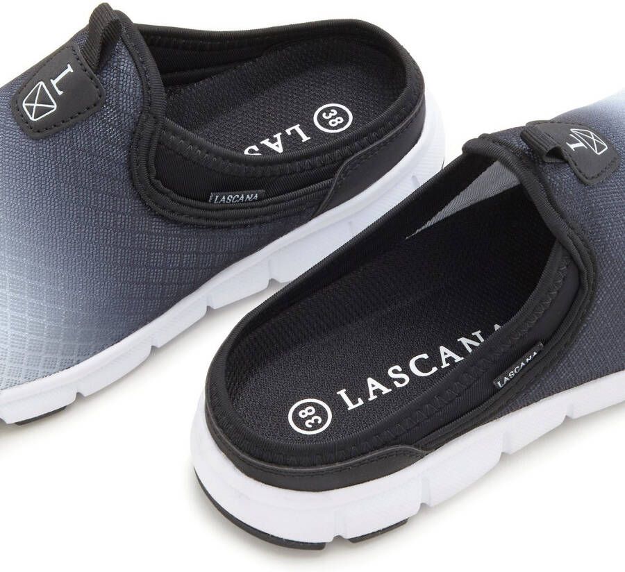 Lascana Slip-on sneakers Lage schoen vrijetijdsschoen sabot clogs van licht mesh-materiaal