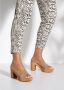 Lascana Slippers Mule sandaal open schoen van leer met blokhak - Thumbnail 4