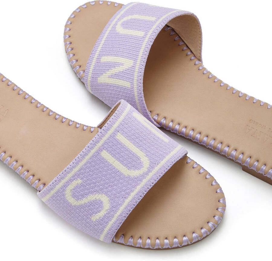 Lascana Slippers Mule sandaal open schoen van textiel met modieuze opdruk VEGAN