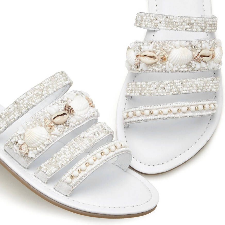 Lascana Slippers Sandaal zomerschoen mule met luxueus gegarneerde riempjes