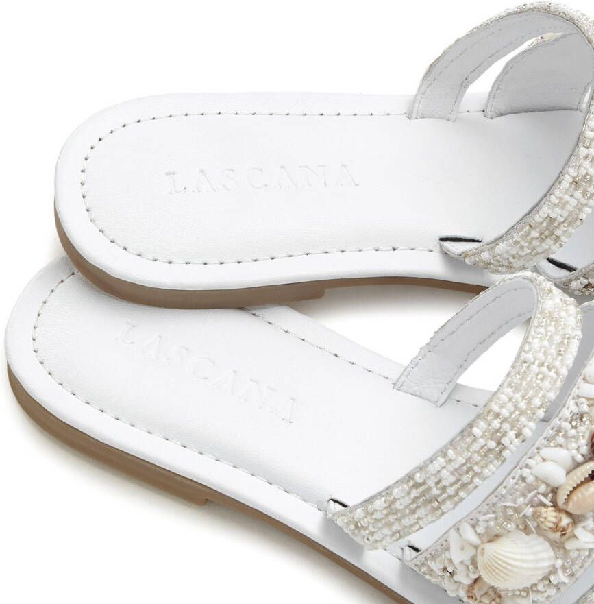 Lascana Slippers Sandaal zomerschoen mule met luxueus gegarneerde riempjes
