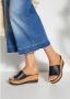 Lascana Slippers Zomerschuh Mule sandaal open schoen van leer met sleehak - Thumbnail 5