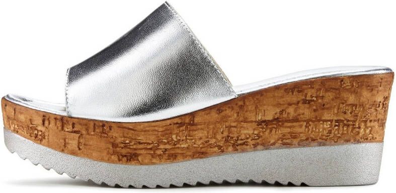 Lascana Slippers Zomerschuh Mule sandaal open schoen van leer met sleehak