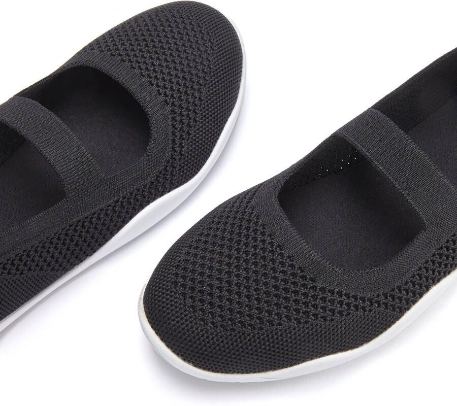 Lascana Sneaker-ballerina s Vrijetijdsschoen slipper lage schoen slip-on sneaker superlicht VEGAN