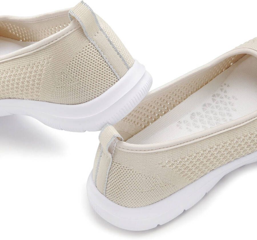 Lascana Sneaker-ballerina s ultralichte slipper vrijetijdsschoen om in te stappen vegan