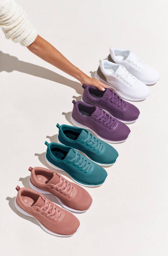 Lascana Sneakers Veterschoen lage schoen vrijetijdsschoen ultralicht VEGAN