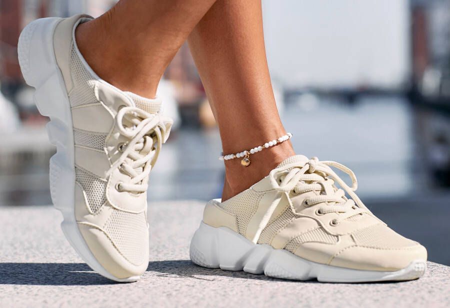 Lascana Sabots Sneakers Sneaker vrijetijdsschoen lage schoen van textiel VEGAN