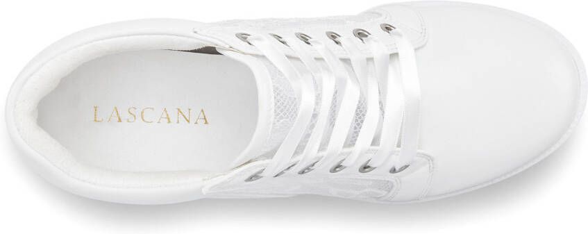 Lascana Sneakers Laarsjes Vrijetijdsschoen lage schoen met ingebouwde sleehak puntdetails
