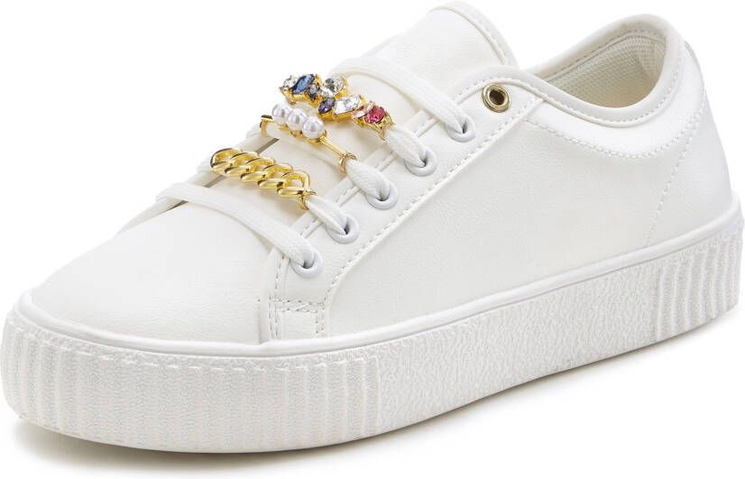 Lascana Sneakers uit textiel plateauzool veterschoenen casual schoenen vegan