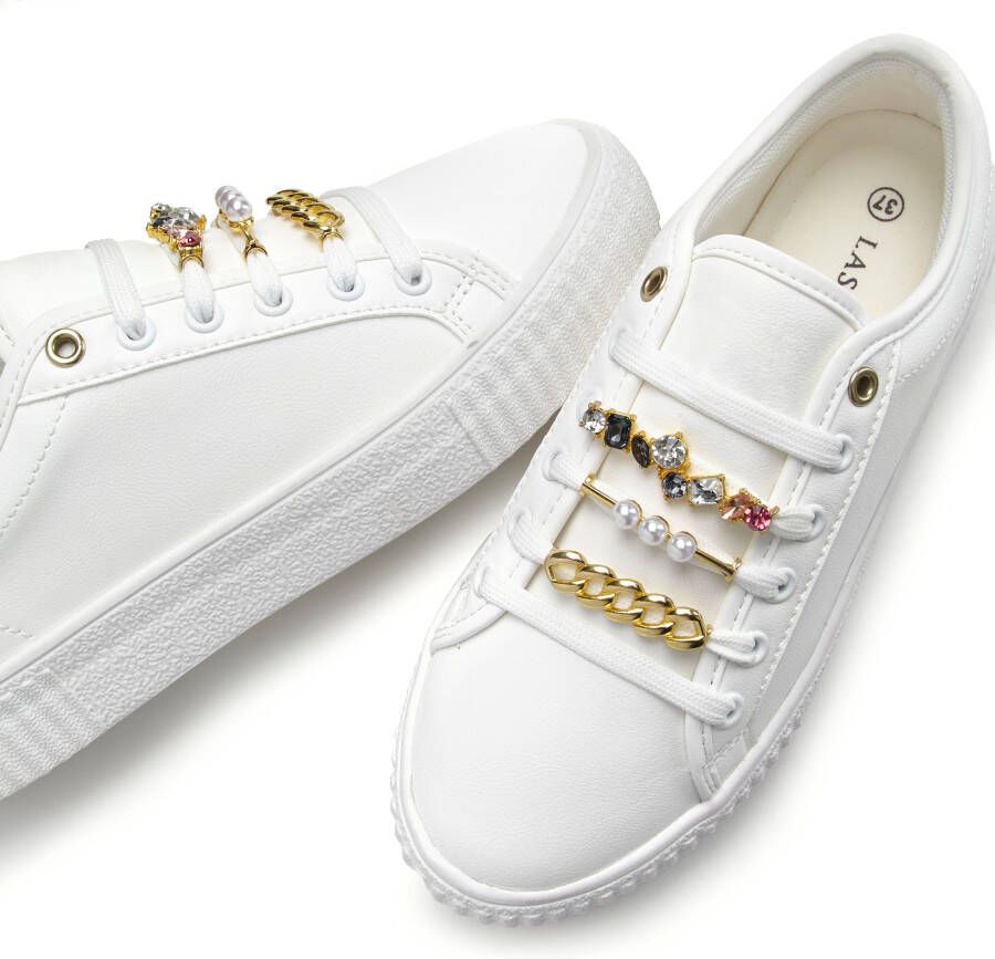 Lascana Sneakers uit textiel plateauzool veterschoenen casual schoenen vegan