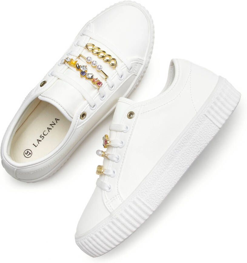Lascana Sneakers uit textiel plateauzool veterschoenen casual schoenen vegan