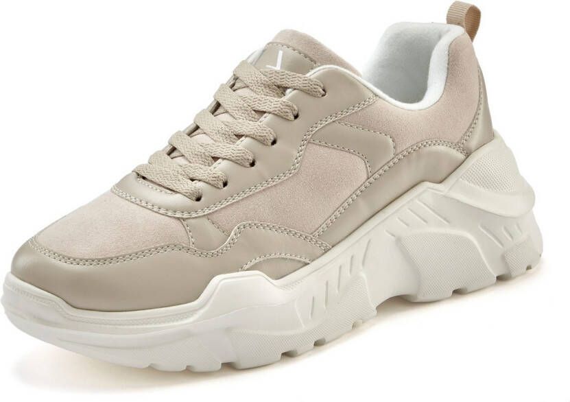 Lascana Sneakers Lage schoen sportschoen lichte chunky zool zachte binnenzool VEGAN