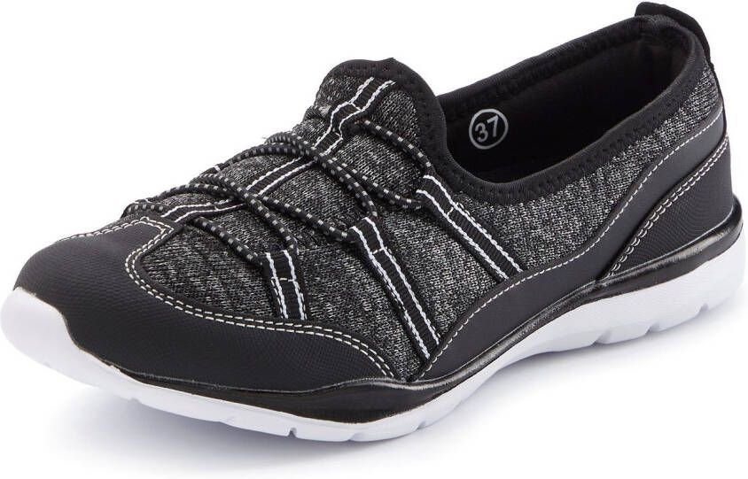 Lascana Sneakers Lage schoen vrijetijdsschoen slipper om in te stappen met elastische veters vegan