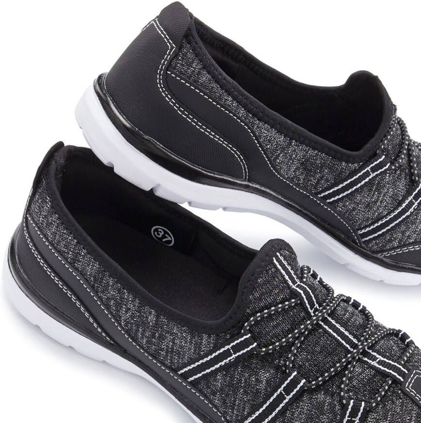 Lascana Sneakers Lage schoen vrijetijdsschoen slipper om in te stappen met elastische veters vegan
