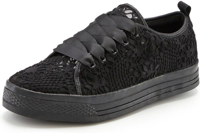 Lascana Sneakers met lichte plateausole en punt veterschoenen vrijetijdsschoenen