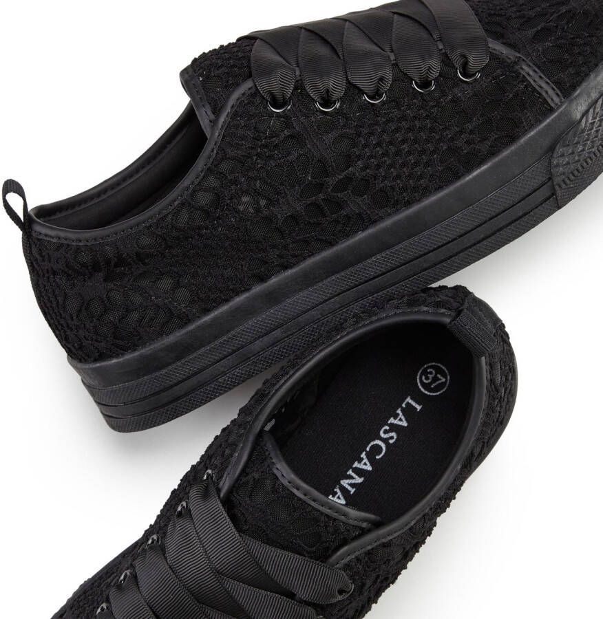 Lascana Sneakers met lichte plateausole en punt veterschoenen vrijetijdsschoenen
