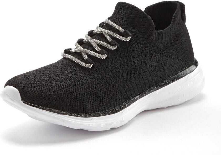 Lascana Sneakers met modieuze glinsterende veters vegan