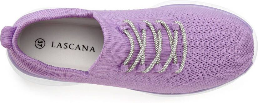 Lascana Sneakers met modieuze glinsterende veters vegan