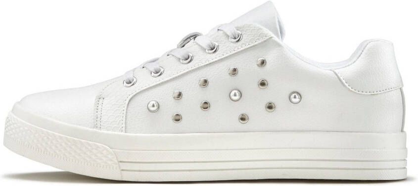 Lascana Sneakers met parels veterschoen vrijetijdsschoen