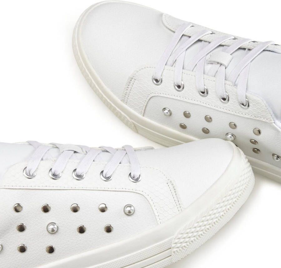 Lascana Sneakers met parels veterschoen vrijetijdsschoen