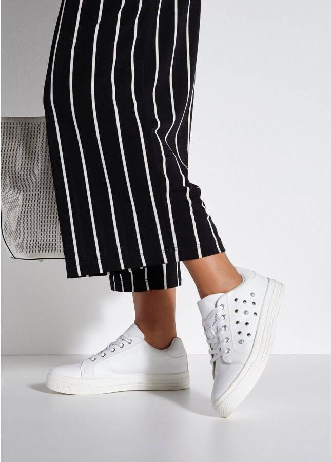Lascana Sneakers met parels veterschoen vrijetijdsschoen