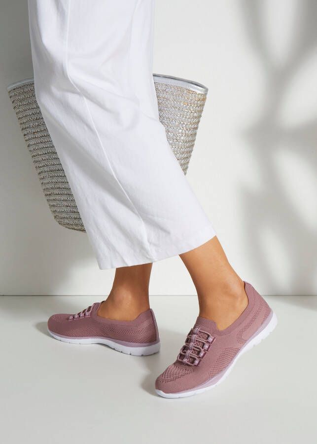 Lascana Sneakers Slippers lage schoenen om in te schieten licht meshmateriaal VEGAN