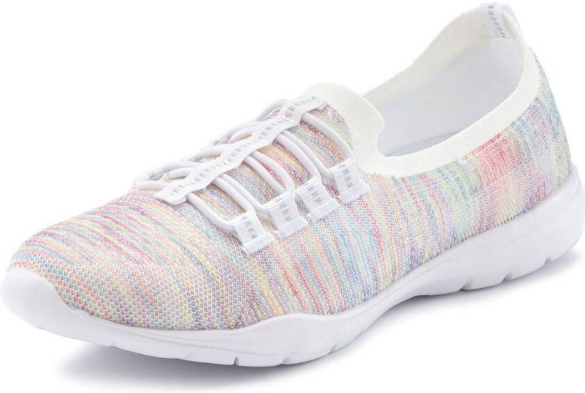 Lascana Sneakers Slipper halfschoen licht mesh materiaal om in te stappen met elastische veters vegan