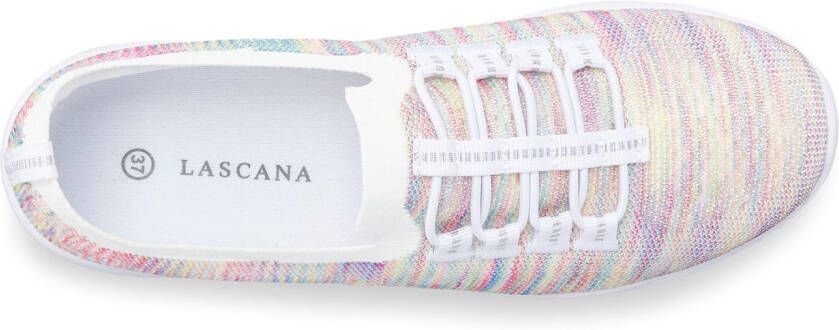 Lascana Sneakers Slipper halfschoen licht mesh materiaal om in te stappen met elastische veters vegan