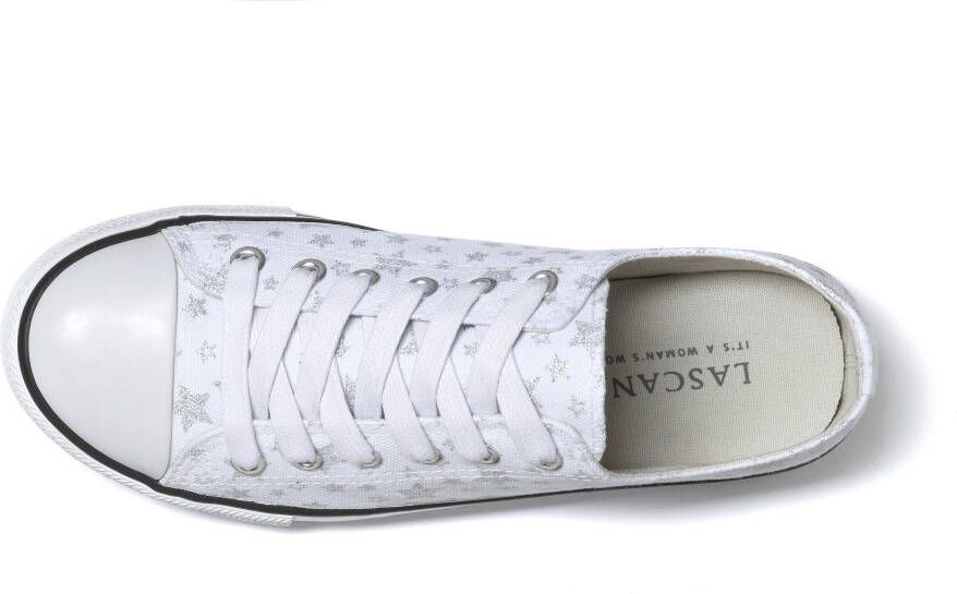 Lascana Sneakers met sterrenprint in glitter-look vrijetijdsschoen veterschoen