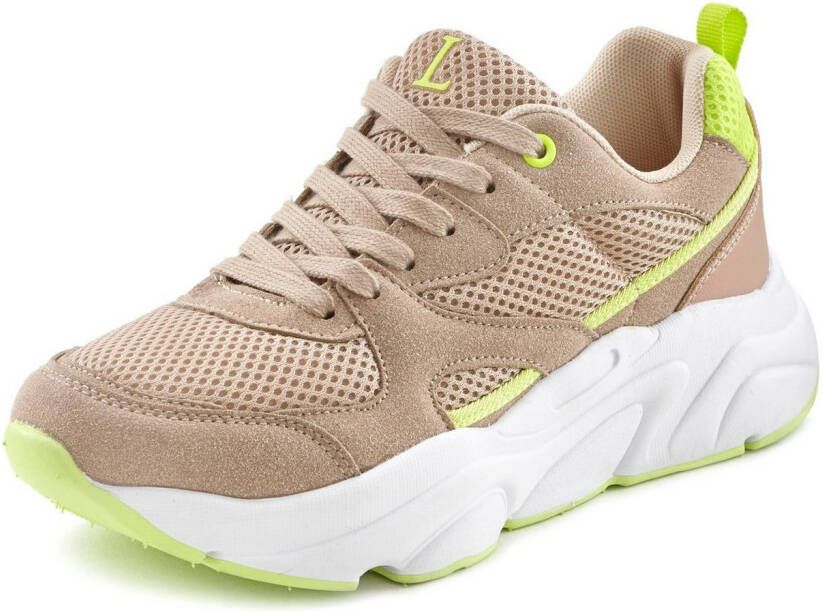 Lascana Sneakers Veterschoen lichte chunky zool verwijderbare binnenzool