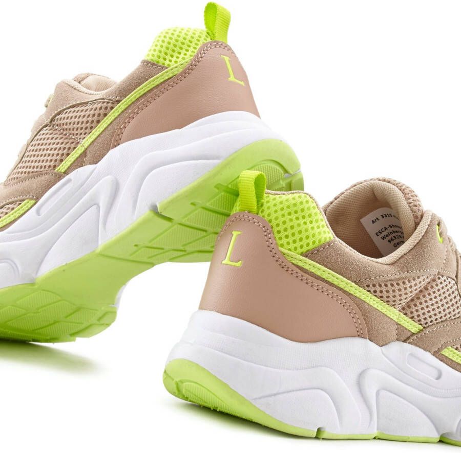 Lascana Sneakers Veterschoen lichte chunky zool verwijderbare binnenzool