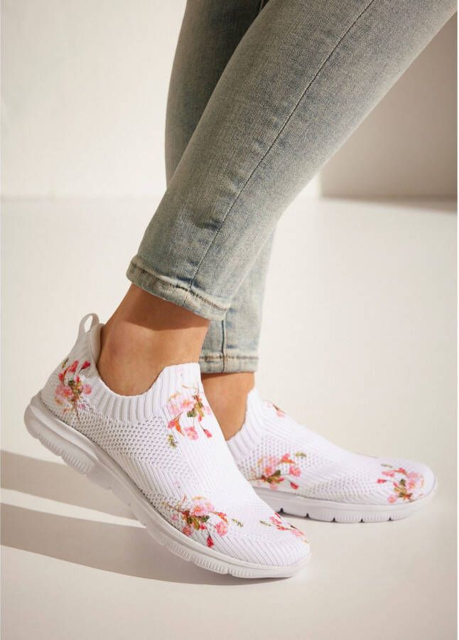 Lascana Sneakers voor instappen met bloempatroon vegan