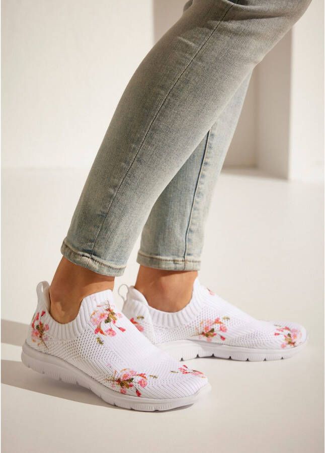 Lascana Sneakers voor instappen met bloempatroon vegan