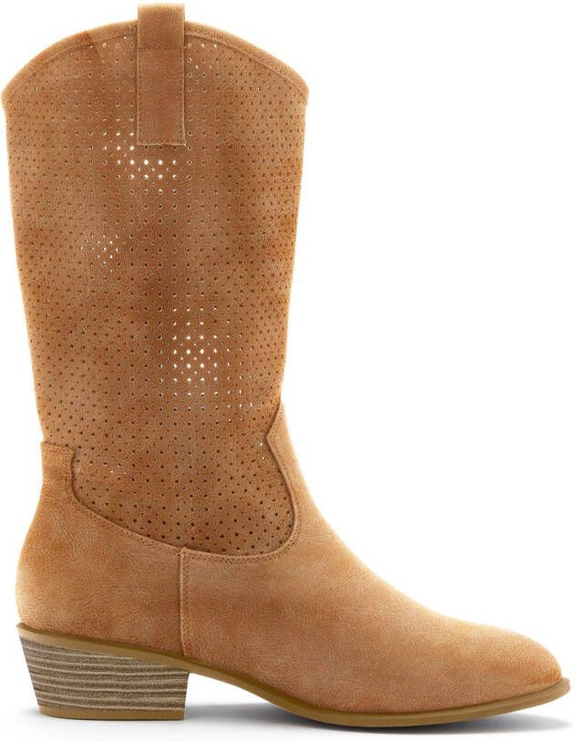 Lascana Westernlaarzen Zomerlaarzen enkellaarsjes instap laarzen cowboy-look cut-outs
