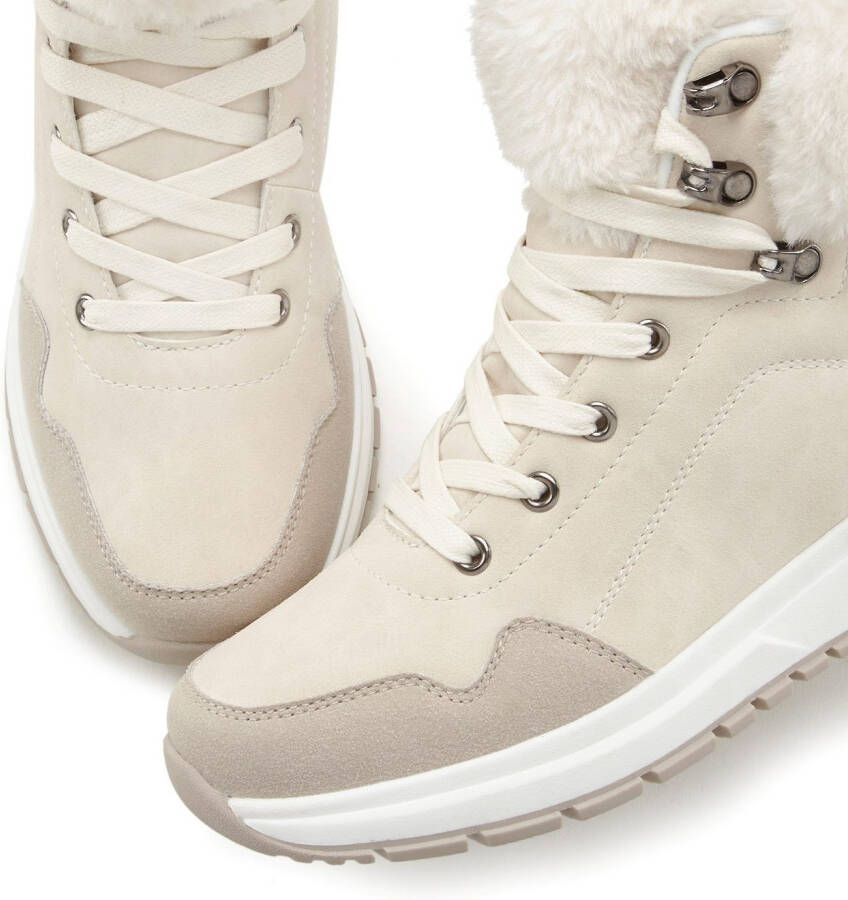 Lascana Winterlaarsjes High top sneaker veterschoen boots laars van waterafstotend materiaal met warmfutter vegan
