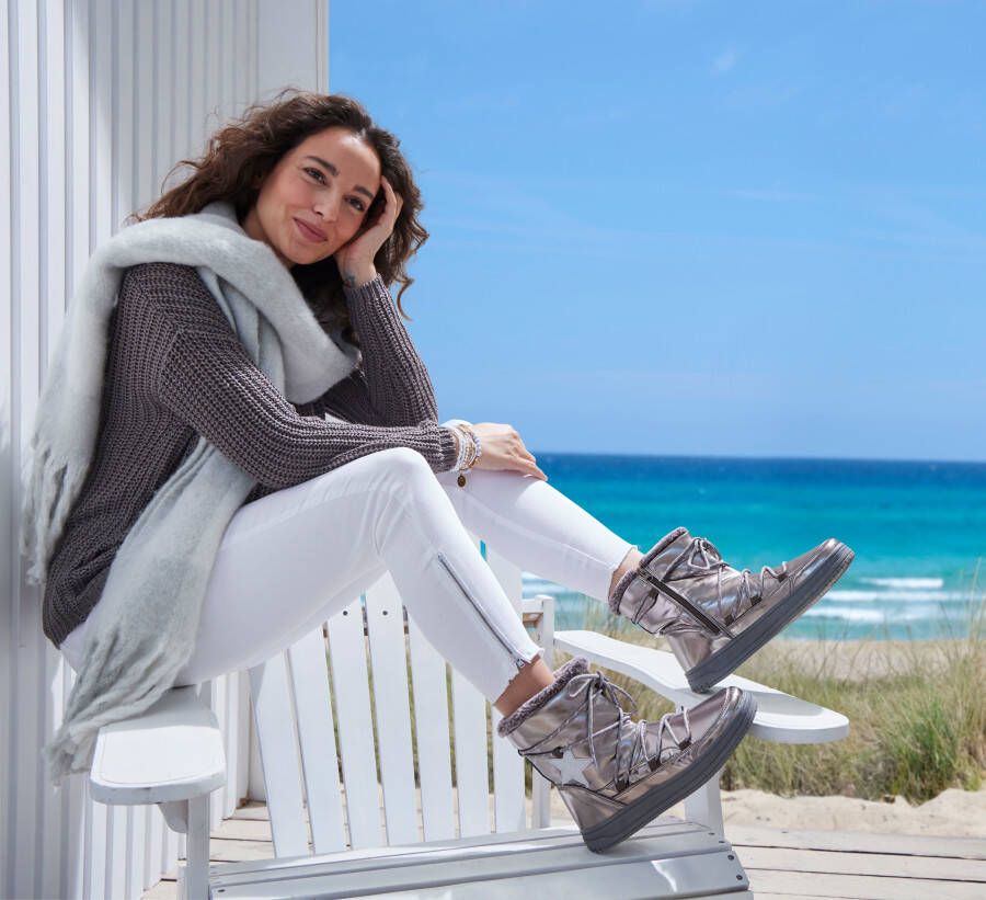 Lascana Winterlaarzen met warm voering & glitterdetail snowboots winterlaarzen enkellaars