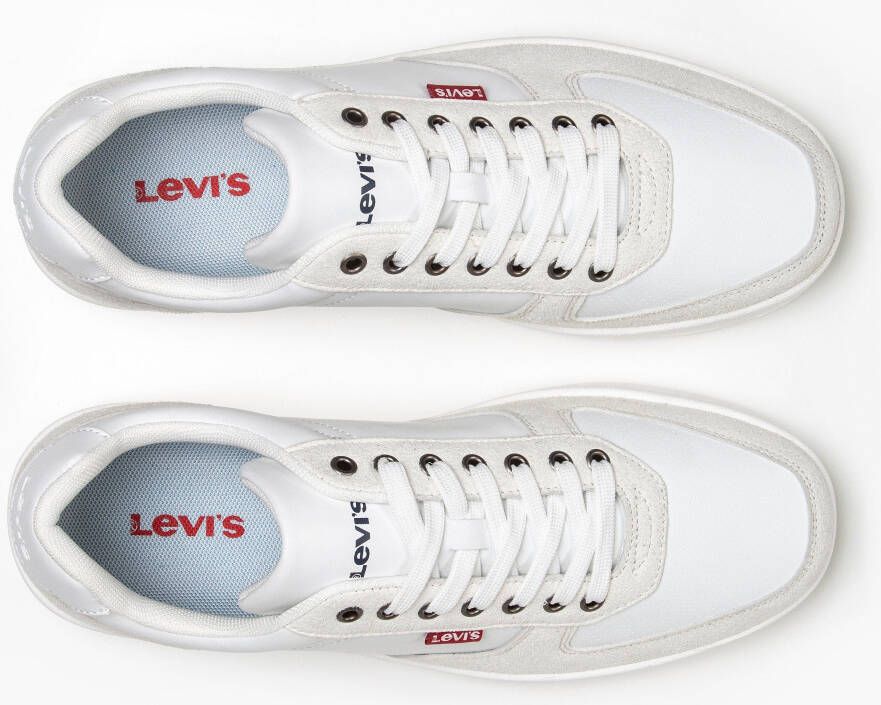 Levi's Sneakers REECE met rood label vrijetijdsschoen halfhoge schoen veterschoen
