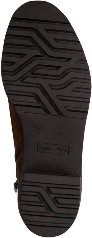 Marco Tozzi Chelsea-boots blokhak enkellaarsjes in vegan verwerking