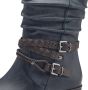 Marco Tozzi Cowboy laars blokhak korte laarzen westernlaarsjes met gevlochten decoratieve bandjes - Thumbnail 3