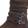 Marco Tozzi Cowboy laars blokhak korte laarzen westernlaarsjes met gevlochten decoratieve bandjes - Thumbnail 6