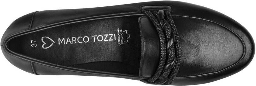 Marco Tozzi Instappers blokhak loafer business schoen instapschoen met sierband