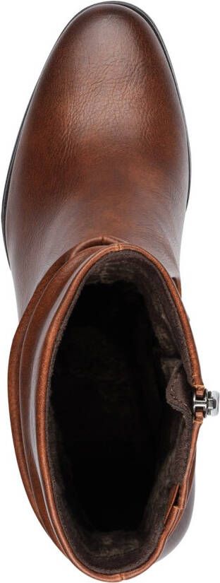 Marco Tozzi Laarsjes ANGIO blokhak business schoen met plooien in slouchy look