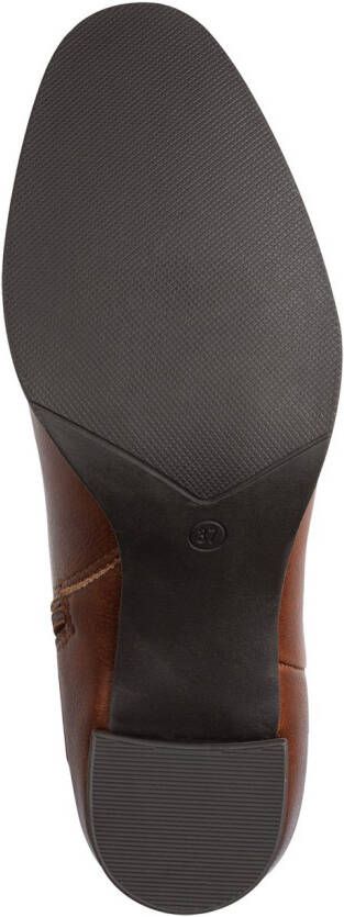 Marco Tozzi Laarsjes ANGIO blokhak business schoen met plooien in slouchy look
