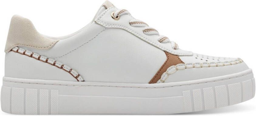 Marco Tozzi Plateausneakers vrijetijdsschoen lage schoen veterschoen met onderlegde perforatie
