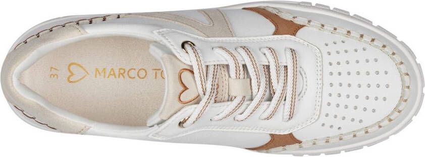 Marco Tozzi Plateausneakers vrijetijdsschoen lage schoen veterschoen met onderlegde perforatie