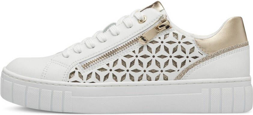 Marco Tozzi Plateausneakers vrijetijdsschoen lage schoen veterschoen met onderlegde perforatie - Foto 3