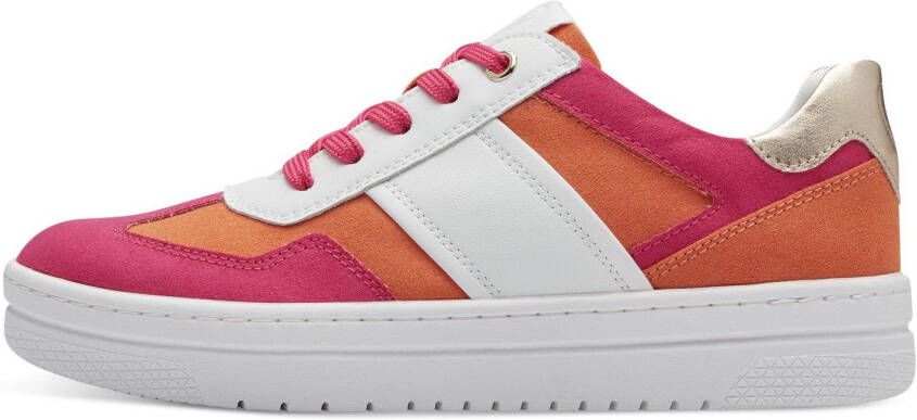 Marco Tozzi Plateausneakers vrijetijdsschoen lage schoen veterschoen in vegan uitvoering